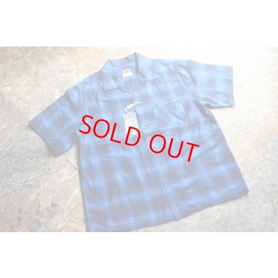 画像1: Colimbo インディゴ糸50sオンブレチェックオープンカラーシャツ「OPEN COLLAR SHIRT」
