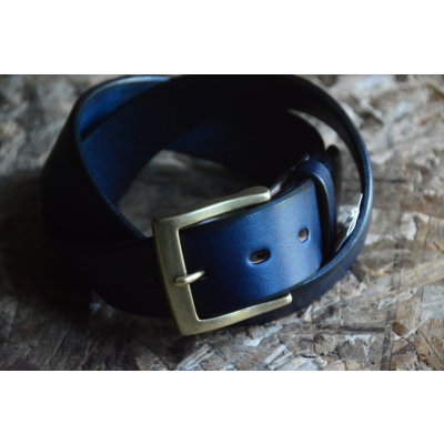 画像1: SAMURAI JEANS 国産栃木藍染レザーベルト「indigo-dyed belt」