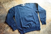 柿渋染めインディゴスウェットトレーナー4本針フラットシーマ