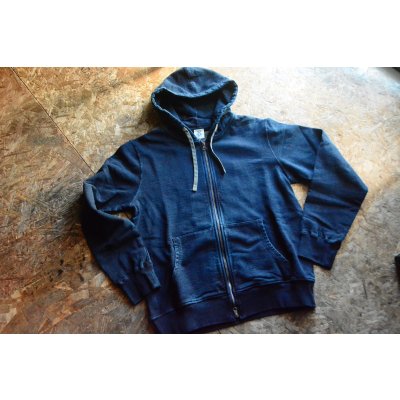 画像1: 柿渋染めインディゴスウェットパーカー