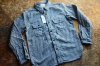 サムライジーンズ チーズ染色糸インディゴヘビーネルワークシャツ