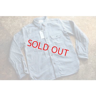 画像1: サムライジーンズ チーズ染色糸インディゴヘビーネルワークシャツ