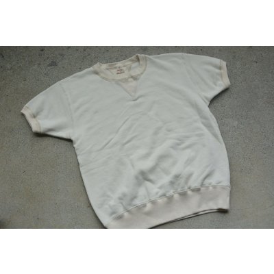 画像1: Two Moon 吊り編み両Vガゼット半袖スウェットシャツ「Double V-gusset」