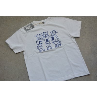 画像1: COLIMBO ノーウォークコットンプリントTシャツ「C.S.G.CLUB」柄