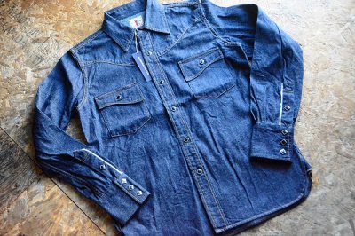 画像1: SAMURAIJEANS2022AW 飛翔10oz刀耳デニムウエスタンシャツ