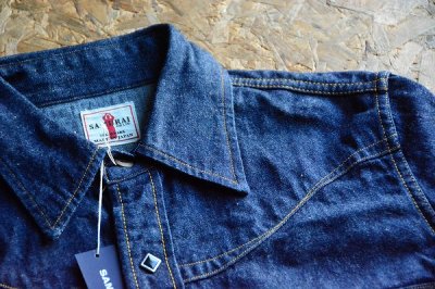 画像2: SAMURAIJEANS2022AW 飛翔10oz刀耳デニムウエスタンシャツ