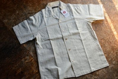 画像1: フルカウント2022SSリネンコットンオープンカラーシャツ「OPEN COLLAR SHIRT」