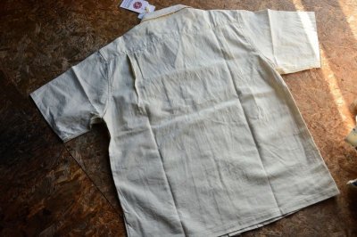 画像2: フルカウント2022SSリネンコットンオープンカラーシャツ「OPEN COLLAR SHIRT」