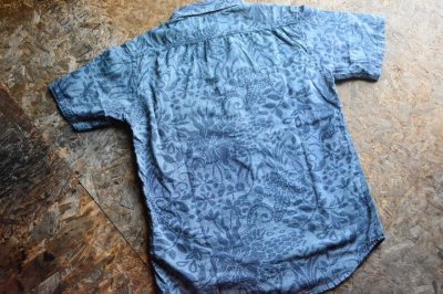 画像3: momotaro jeans2022SSインディゴジャガードボタニカル柄半袖シャツ