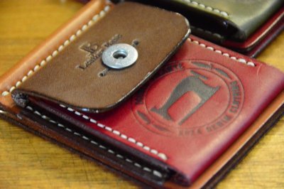 画像1: 沖縄ダブルボランチレザーマネークリップ(コインケース付き)「Money clip」