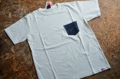 画像1: ステュディオ・ダ・ルチザン2023SS USAコットンデニムポケットTシャツ