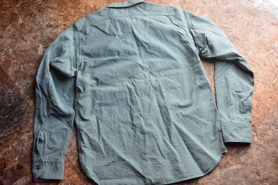 画像3: ジェラード2024SS グリーン撚り杢スモーカーシャンブレーシャツ「Smoker Shirt」