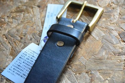 画像3: SAMURAI JEANS 国産栃木藍染レザーベルト「indigo-dyed belt」