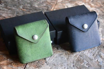 画像1: 池之端銀革店 ディーラー専売品!Cramp イタリアンヌバックレザー 「ギャルソンスリムウォレット」