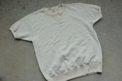 画像1: Two Moon 吊り編み両Vガゼット半袖スウェットシャツ「Double V-gusset」