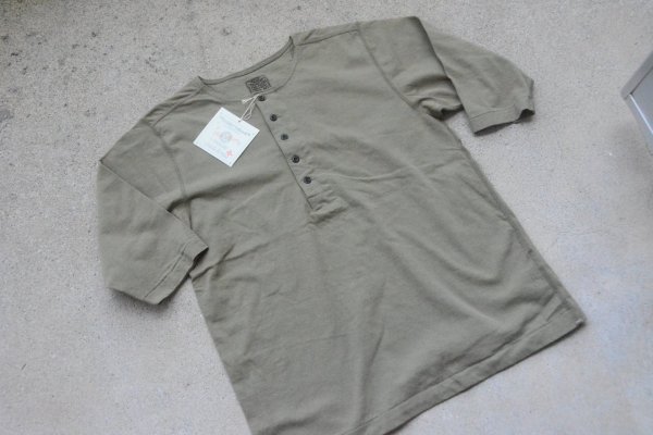 画像1: Two Moonハーフスリーブ５ボタンヘンリーネックT「Harf sleeve Henley」 (1)