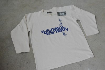 画像1: COLIMBO ヨンカーズフットボールTシャツ「U.S.NAVY STACK LOGO」柄