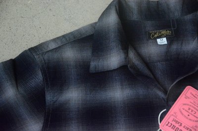画像2: Colimbo モデストオープンカラー50sオンブレチェックシャツ「Modest Open Collar Shirt」