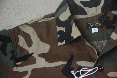画像2: Colimbo モデストオープンカラーリネンシャツ「Heavy Weight Linen WOODLAND CAMO」