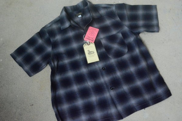 画像1: Colimbo モデストオープンカラー50sオンブレチェックシャツ「Modest Open Collar Shirt」 (1)