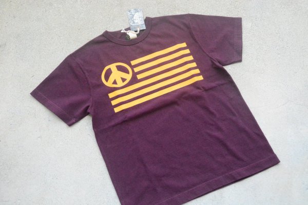 画像1: COLIMBO ノーウォークコットンプリントTシャツ「PEACE FLAG」柄 (1)