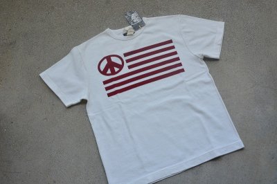 画像1: COLIMBO ノーウォークコットンプリントTシャツ「PEACE FLAG」柄